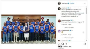 CRICKET NEWS : विराट कोहली ने पीएम मोदी से मुलाकात करने के बाद शेयर की खास पोस्ट